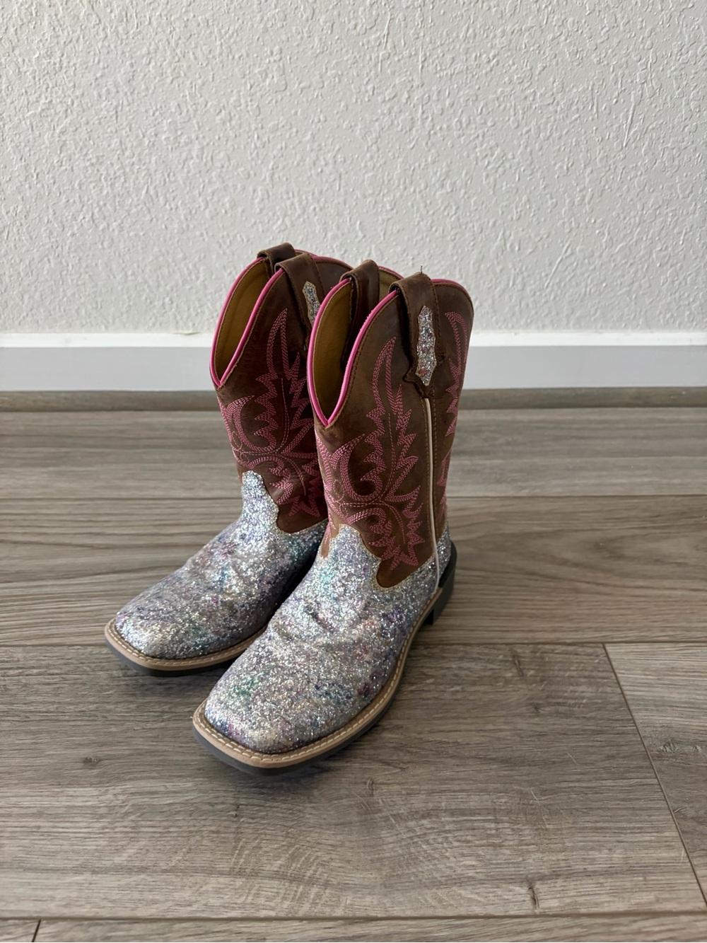 Girl’s Glitter Cowboy Boots, Smoky Mountain, Size 2